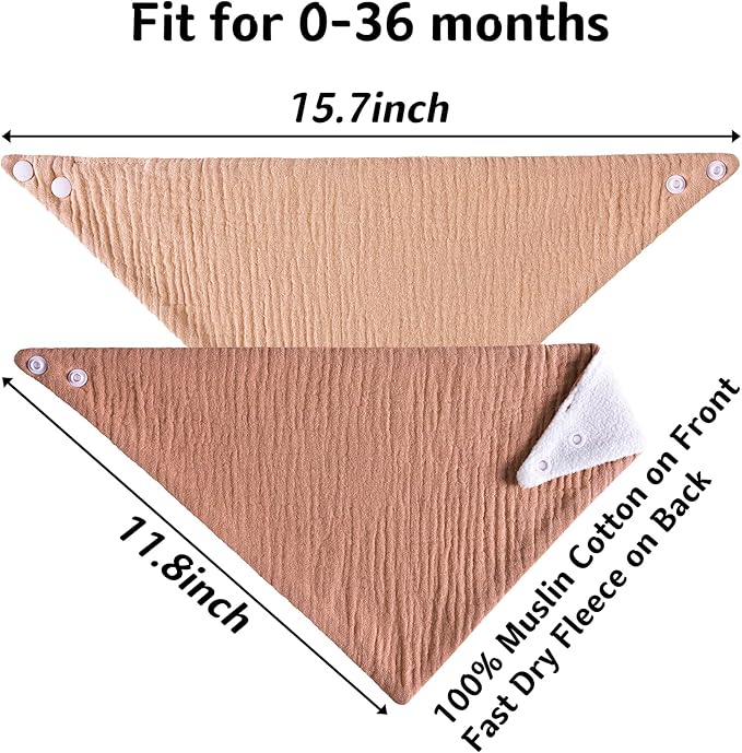 Muslin Baby Bibs Baby Drool Bandana Bibs for Baby Girls Boys Infant Newborn Toddler Drooling and Teething