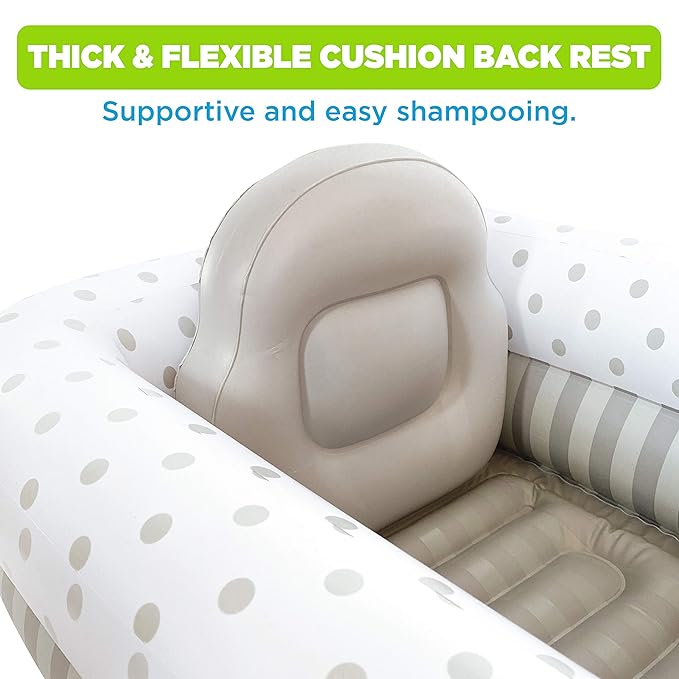 Playtex Baby Air-Filled Cushion Bath Tub - Free-Standing, Blow up, Portable, Inflatable, Safe Bathing, Baby Bathtub, Toddler Bathtub