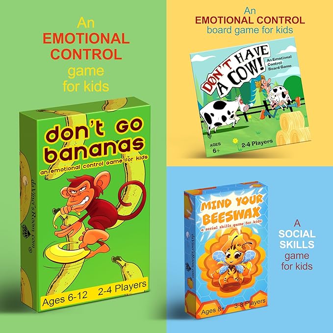 da Vinci's Room Don't Go Bananas - A CBT Therapy Game for Kids to Work on Controlling Strong Emotions - Counseling Games, Therapy Toys, Social Skills Games for Kids
