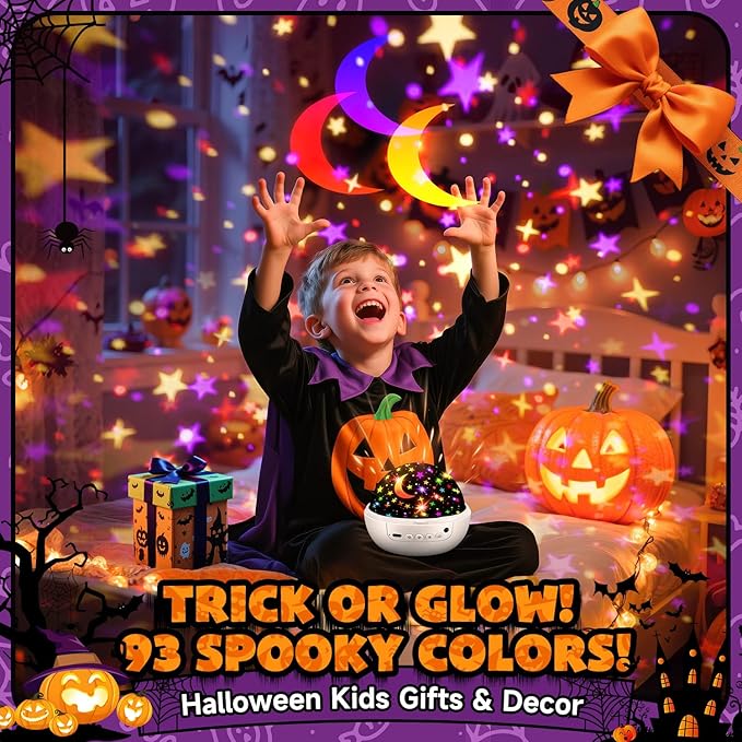 COOLNIGHT Christmas Room Decor, 93 Lighting+3 Films Christmas Projector Christmas Stuff, Remote+Dimmable+360° Slient Nightlight for Baby Nursery, Christmas Room Decorations, Moon Projector (White)