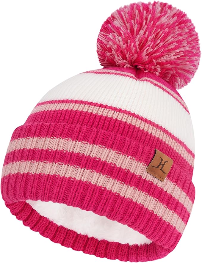 FZ FANTASTIC ZONE Kids Toddler Winter Hat Beanie with Warm Fleece Ski Baby Hats for 2-7 Years Skull Cap Baby Boys Girls Gifts