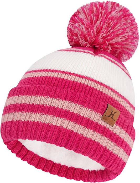 FZ FANTASTIC ZONE Kids Toddler Winter Hat Beanie with Warm Fleece Ski Baby Hats for 2-7 Years Skull Cap Baby Boys Girls Gifts