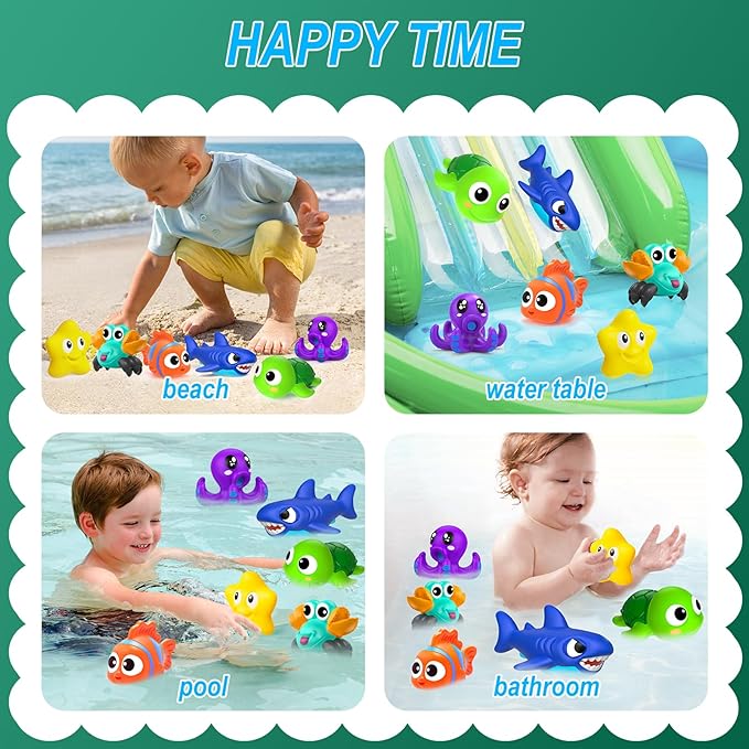 No Hole Mold Free Baby Bath Toys for Toddlers 1-3,Infant Bathtub Toys for Babies 6-12-18 Months,Shower Toys Pool Toys for 1 2 3 4 Years Old Boys Girls Kids