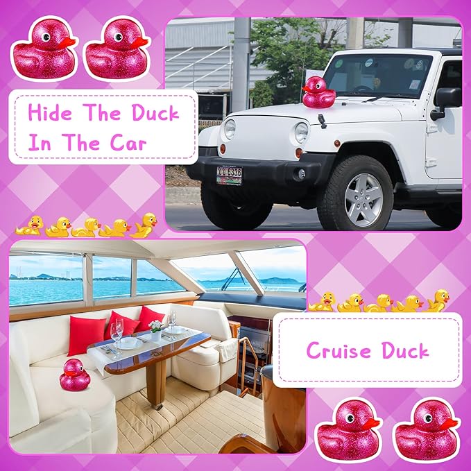 Honoson 6.89 Inch Giant Glitter Rubber Duck Big Glitter Rubber Duck Large Sparkly Duckling Bath Toy with Squeaky Sound for Summer Baby Shower Birthday Party Favor Gift(Purple)