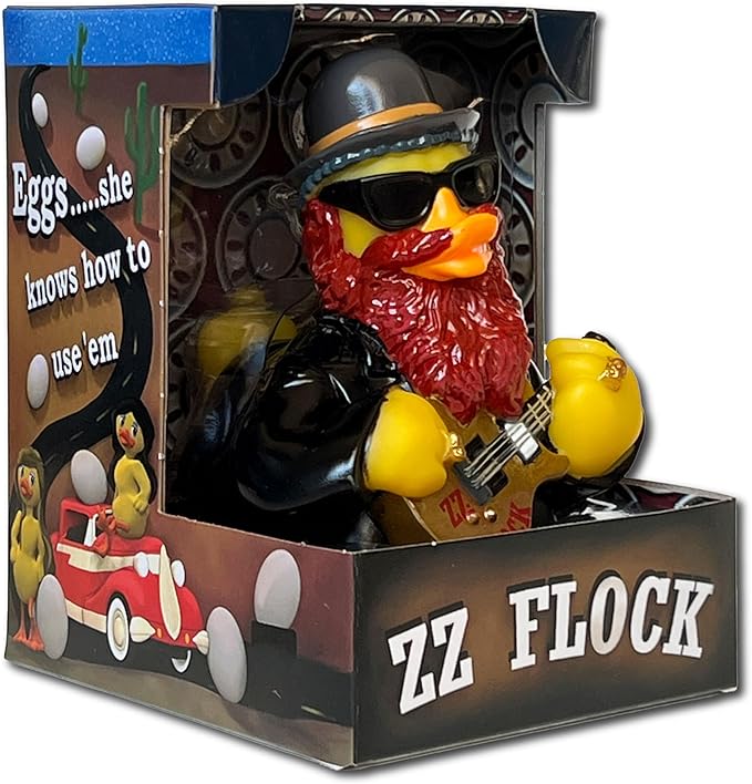 CelebriDucks - ZZ Flock- Eggs... She Knows How to Use 'Em - Floating Rubber Ducks - Collectible Bath Toy Gift for Kids & Adults of All Ages
