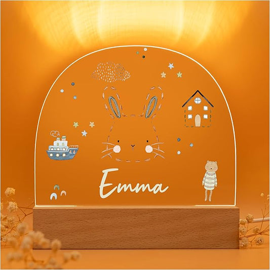 Personalized Baby Gifts for Newborn Girls/Personalized Toddler/Baby Gifts Personalized/Unique Night Light with Custom Name/Warm White Glow for Nursery