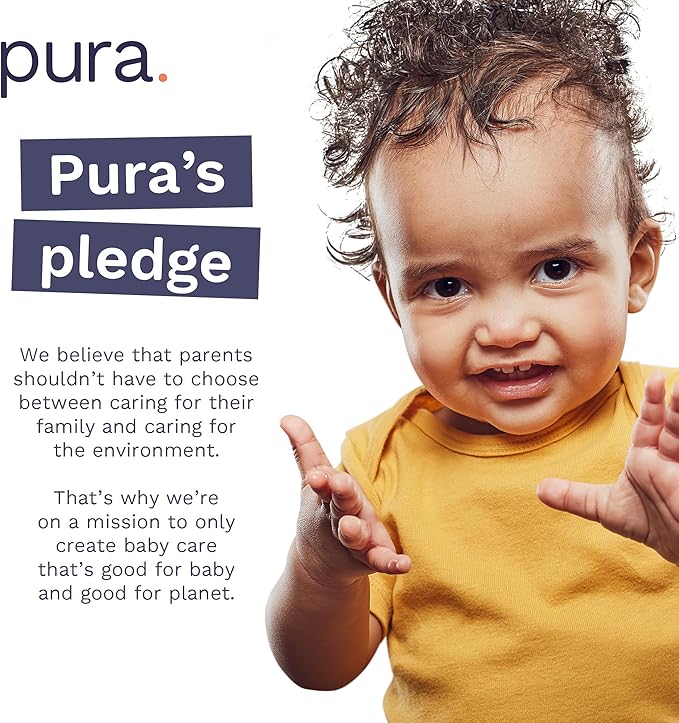 Pura Hypoallergenic Diapers, Size 1 (4-11lbs), Newborn, Totally Chlorine Free, Wetness Indicator, Suitable for Sensitive Skin, Soft Organic Cotton Comfort, Overnight, 3 Packs of 32 (96 Baby Diapers)