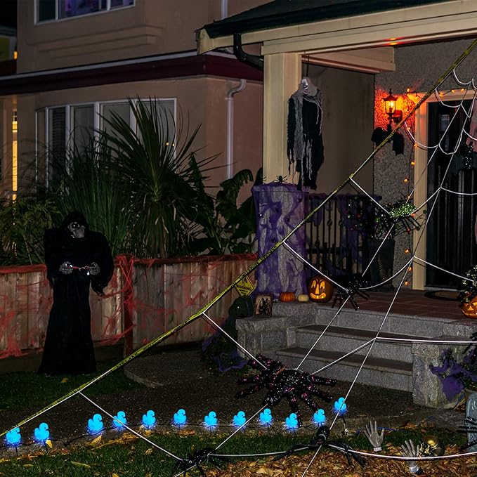 Tradder 50 Pcs 2 Inch Glow in The Dark Rubber Ducks Bulk Summer Rubber Float Ducks Light for Pool Bath Bathtub Baby Shower Autumn Halloween Christmas Party Favors Gift(Blue)