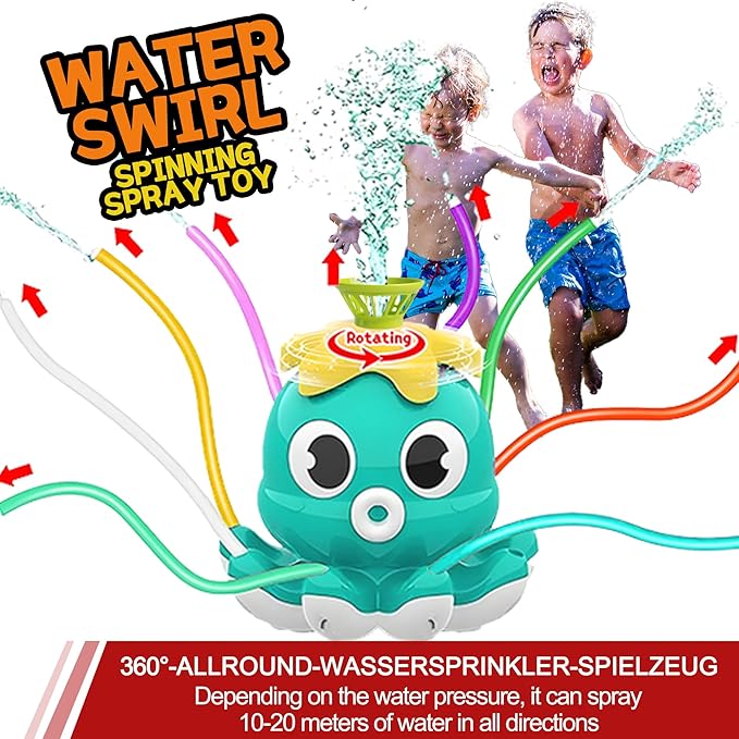 Water Sprinkler Baseball Toy for Kids Outdoor Play – 2-in-1 Splash Game with Bat & Balls, Backyard Summer Water Toys for Toddlers and Children, Fun Lawn Activities for Boys Girls Ages 3-12