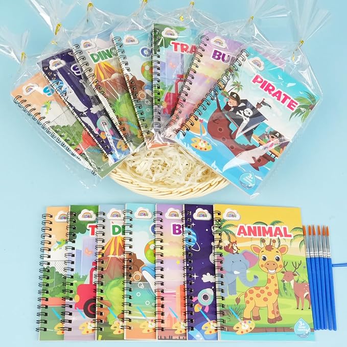ZMLM 24 Water Coloring Books for Kids Party Favors - Bulk Mini Coloring Books for Kids Ages 4-8,Small Birthday Goodie Bag Stuffers School Teacher Return Gift Art Crafts Classroom Prizes (Boy)