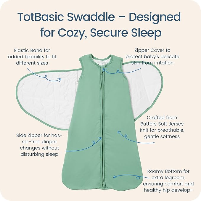 Newborns Swaddle Sleep Sack 0–3 Months, 1.0 TOG Baby Blanket for Newborns, Soft Sleeping Bag for Infants