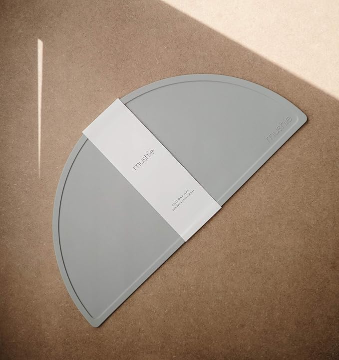 mushie Silicone Placemat for Kids | BPA-Free Non-Slip Design (Stone)