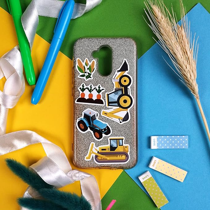 BulbaCraft 100 Pcs Tractor Stickers & Decals, Tractor Birthday Party Supplies, Gifts for Women & Men