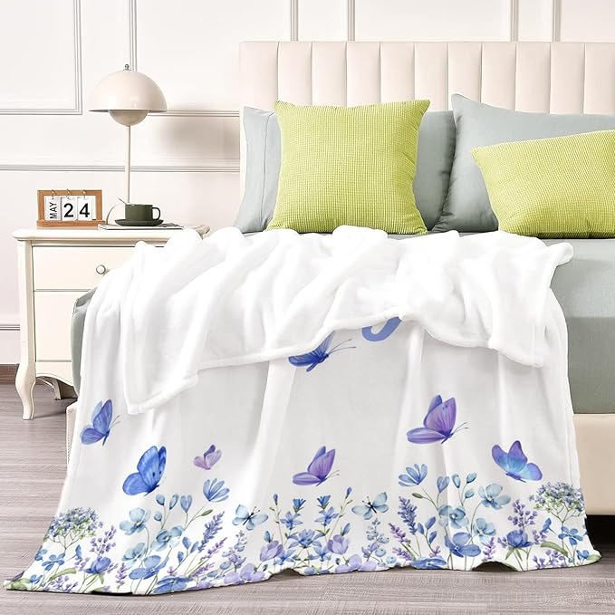 Customized Butterfly Baby Blanket - Personalized Soft Fleece Bed Throw for Newborns, Toddlers - Girls & Boys - Birthday & Christmas