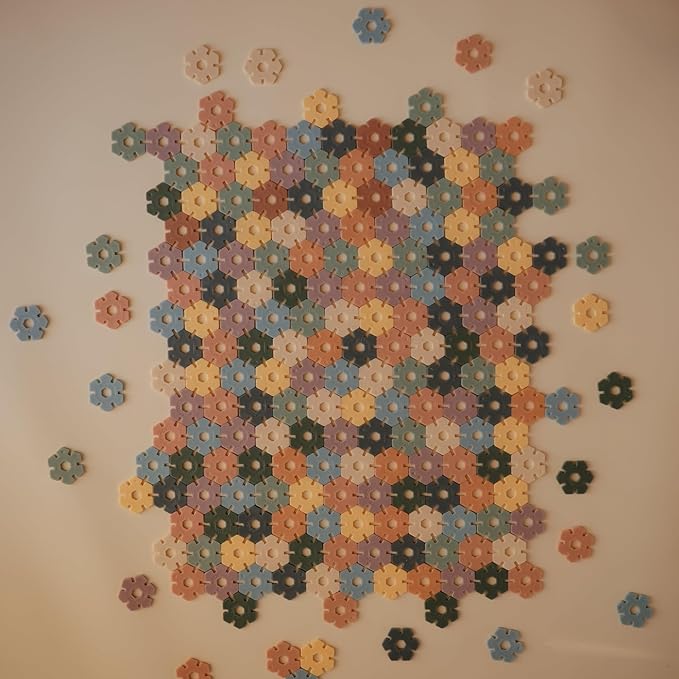 mushie HEX Connect Building Toy Set | 100 Pieces for Kids 5 Years+ | Preschool Educational and Toddler Montessori Toys