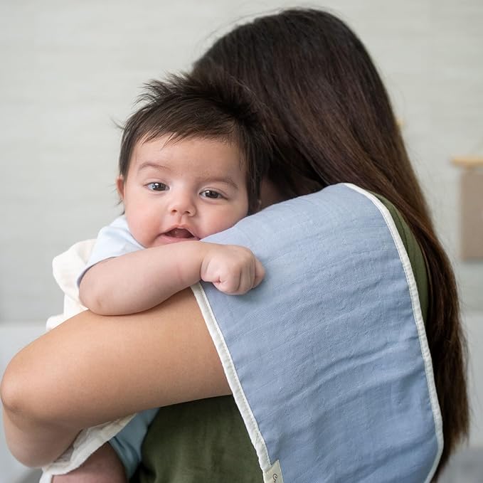 Crane Baby Muslin Baby Burp Cloths, Lightweight Absorbent Burp Cloth, Sea Life Jellyfish, Set of 3, 7” x 20”, Newborn Baby Essentials, Burp Cloths Baby Boy, Burp Cloths Baby Girl, Newborn Essentials