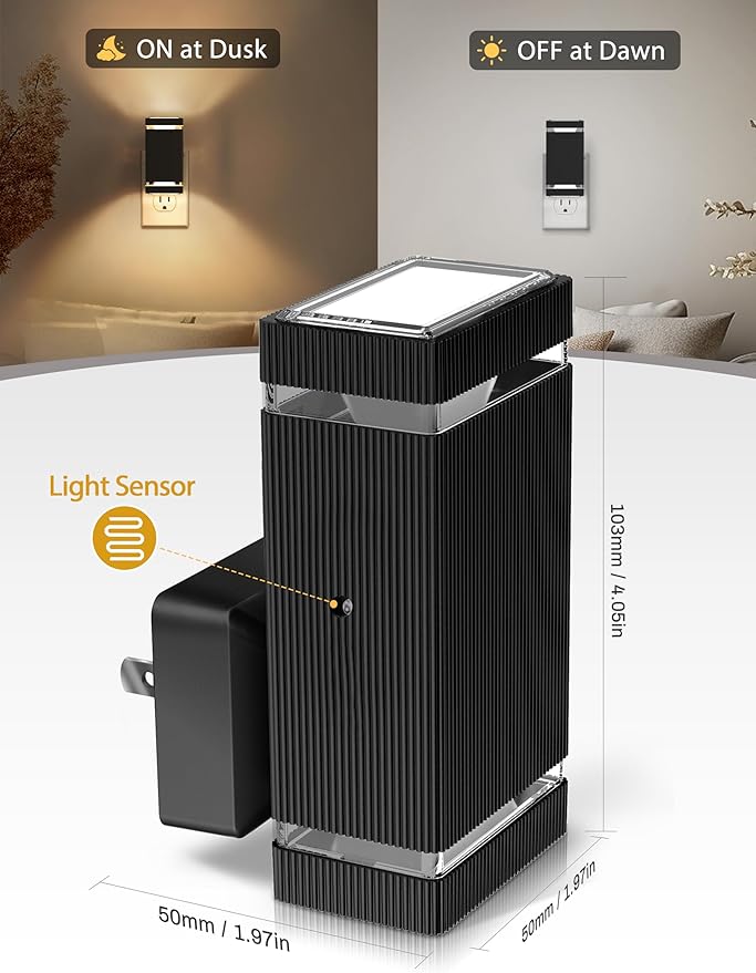 DORESshop Dimmable LED Night Light Plug in [4 Pack], Night Lights Plug into Wall with Dusk-to-Dawn Sensor, 0-100lm Bright Nightlights with Light Sensor for Adults, Hallway, Bedroom, Stairway