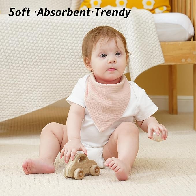 Muslin Baby Bibs Baby Drool Bandana Bibs for Baby Girls Boys Infant Newborn Toddler Drooling and Teething