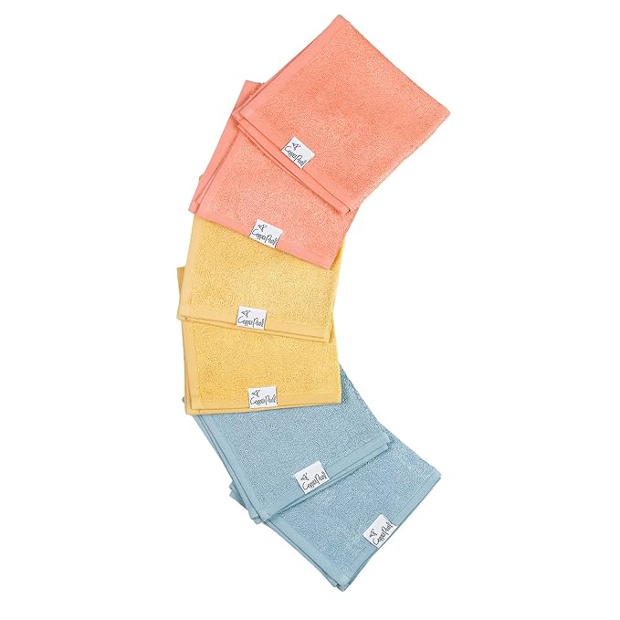 Copper Pearl 6 Ultra Soft Baby Bath Washcloths Premium Large Soft Piper 11" x 11" Towels