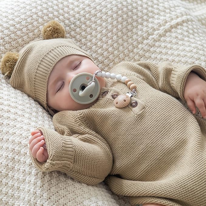 SAMiGO Pacifier Clips for Baby Boys Pacifier Holders Silicone Paci Binky Clips - 2 Pack