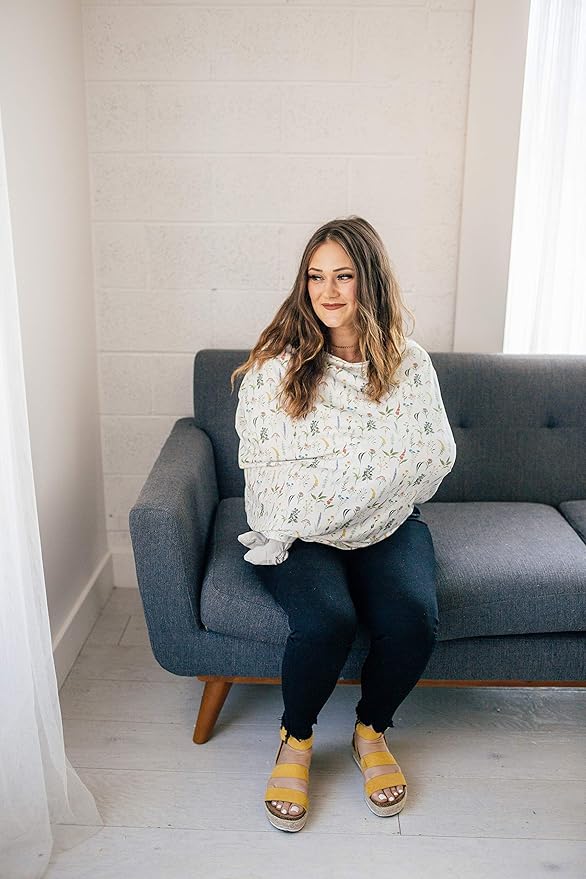 Copper Pearl Multi-Use Cover: Car Seat Covers, Nursing Cover, and Stroller Cover for Sun - Stretchy Fabric, All-Season Use, Stylish Designs, Easy Access for Moms - Aspen