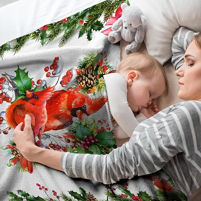 Ship Next Day - Custom Christmas Baby Blanket with Name | Multiple Styles Optional, Personalized Flannel Toddler Blanket, Christmas Swaddle for Boys & Girls, Xmas Decor Throw