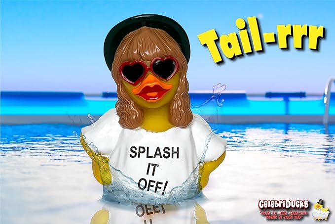 CelebriDucks - Tail-RRR - Splash It Off - Floating Rubber Ducks - Collectible Bath Toy Gift for Kids & Adults of All Ages