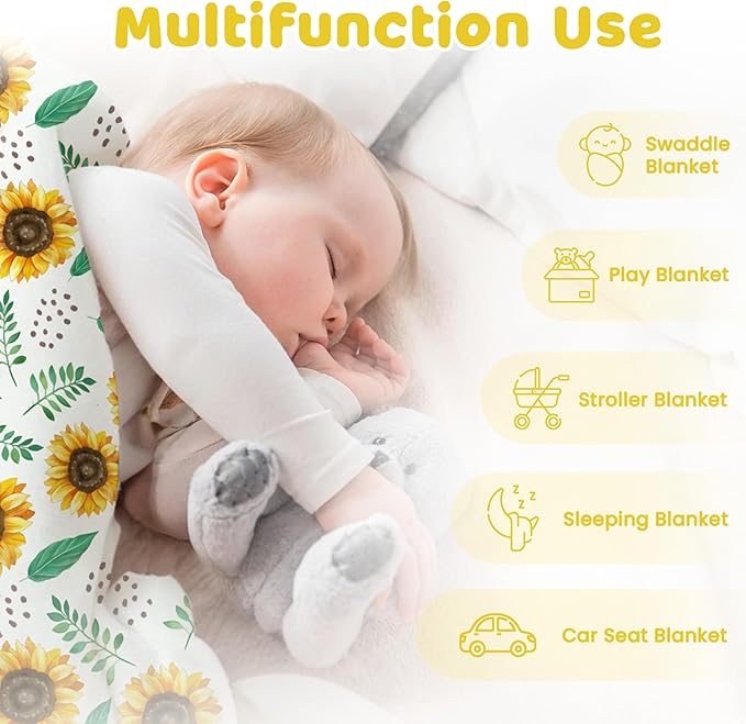 SANDJEST Sunflower Blanket for Girls Kid - 30 x 40 Minky Throw Kids Blankets Gifts for Birthday Christmas - Nursery Bedroom Decor