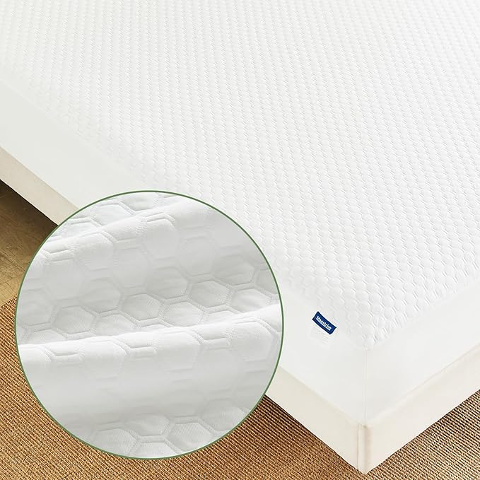 Premium Tencel King Mattress Protector in White, Natural and Skin Soft, Enjoy Our Waterproof Mattress Cover Fitted with A Deep Pocket, Hypoallergenic, Breathable, Noiseless and Absorbent