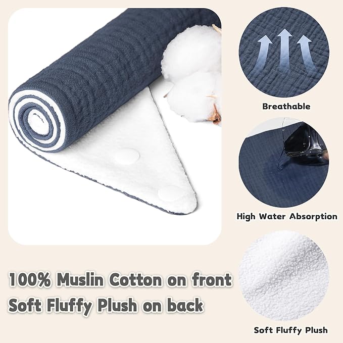 Susurration Muslin Baby Drool Bibs 6Pack Soft Triangular Adjustable Baby Bandana Bibs for Unisex Baby Girls & Boys