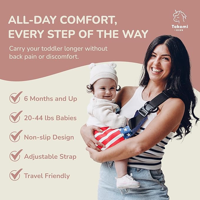 Ergonomic Lightweight Adjustable Toddler Sling Baby Carrier with Zipper Pockets Shoulder Padding Anti Slip Support for Travel Loving Dads and First Time Moms from 9 Months to 4 Years