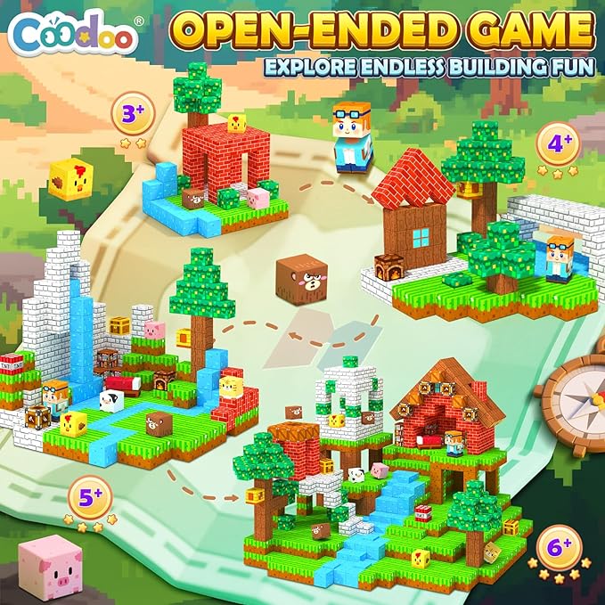 150 PCS Magnetic Blocks Toddler Toys, Magnetic Tiles Building Toys Blocks Forest Set for Kids Aged 3+, STEM Sensory Outdoor Toys Birthday Gifts Classroom Must Haves for Toddler Boys Girls 3 4 5 6 7 8