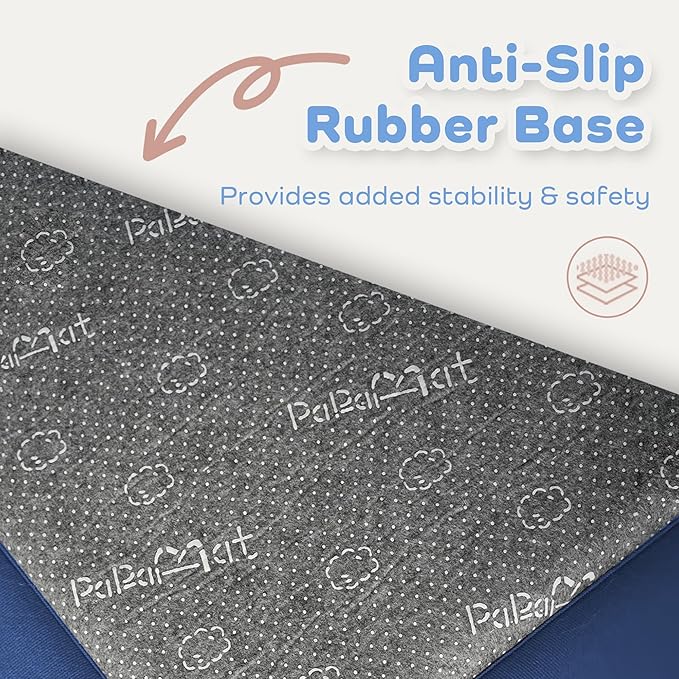 1.3" Thick Baby Floor Play Mat 59x71, Basic Padded Foam Mat for Tummy Time Crawling, Non Slip Cushioned for Babies Toddlers Infants Kids (Blue)