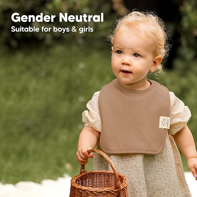 KeaBabies 8-Pack Organic Baby Bibs for Boys, Girls - Super Absorbent Cotton Drool Bibs for Baby Girl & Boy, Teething Toddler, Drooling Newborn, Ultra Soft & Machine Washable (Roarsome)