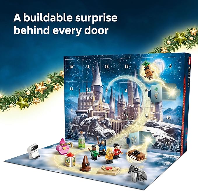 Lego Harry Potter Advent Calendar 2025 Kids Toy - Holiday Countdown for Boys & Girls, 7+ - 24 Buildable Surprises, Including Harry, Draco & Luna Minifigures - Kids Gift Idea for Christmas - 76456