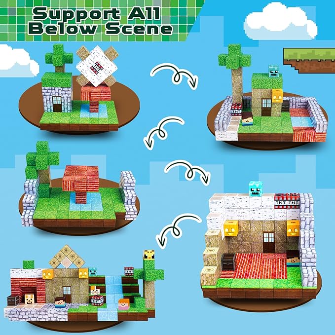 Magnetic Blocks-150PCS Magnetic Building Blocks, Magnetic Tiles Kids Build Magnetic Cubes Constructions Toys 2025 Upgraded STEM Game Outdoor Toys, Christmas Birthday Gifts for Boys & Girls Ages 3+