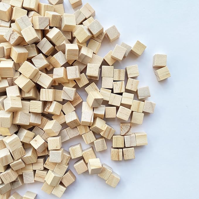 500 Pcs Unfinished Wood Cubes,1 cm Wooden Blocks for Crafting,Small Wood Cubes for Crafts Making & DIY Projects & Decor