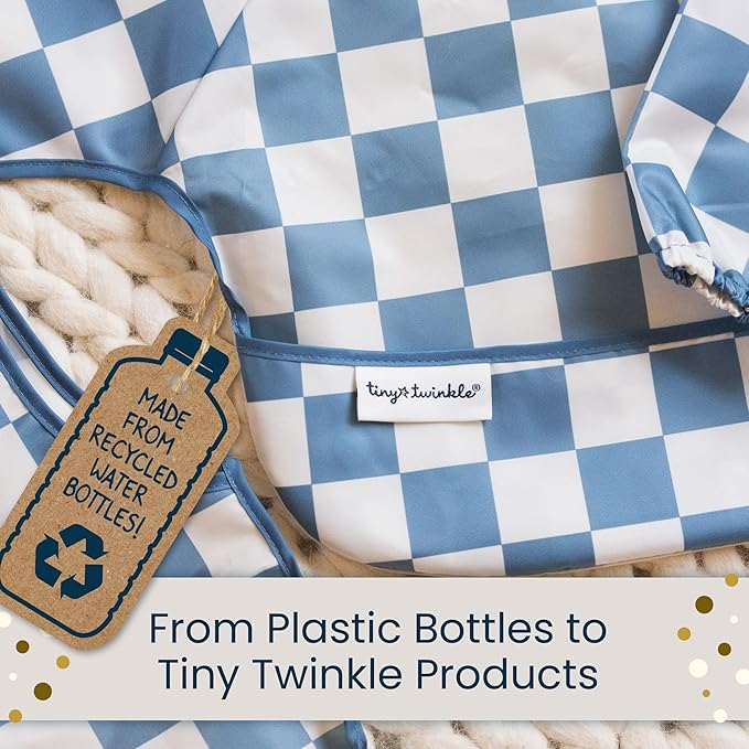 Tiny Twinkle Long Sleeve Bib for Babies & Toddlers – Waterproof Smock Bib for Eating – Machine Washable & Mess-Proof, Baby Feeding Essential & Shower Must-Have(Ocean Life, 2-4Y)