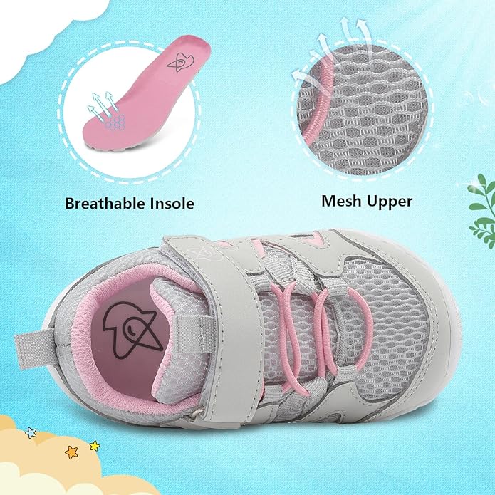 LeIsfIt Baby Shoes Boys Girls First Walking Shoes Non-Slip Toddler Breathable Sneakers Infant Sneakers