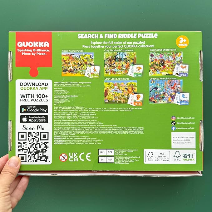 QUOKKA Search and Find Puzzles for Kids Ages 4-6 - Riddle Kids Puzzles 6-8 Years Old - 70 Unique Pcs - 20 Illustrated Guessing Cards - Engaging Children Themes - Farm Puzzle Gift for Toddlers 3-5