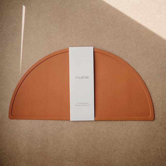 mushie Silicone Placemat for Kids | BPA-Free Non-Slip Design (Clay)