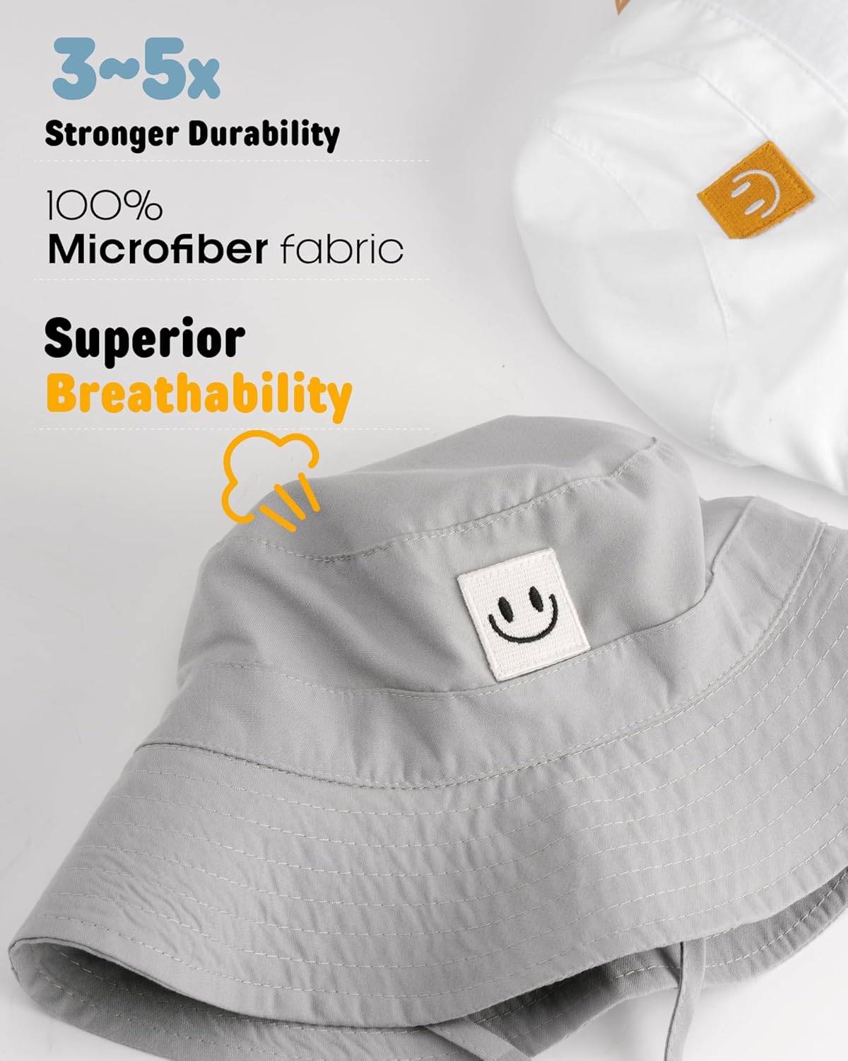 FURTALK Baby Sun Hat Smile Face Toddler Boys Girls Bucket Hat 0-5 Years Kids UPF 50+ Sun Protection Summer Hats