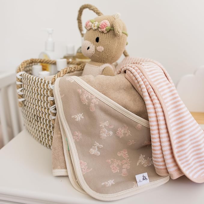 Burt's Bees Baby Hooded Towels, Absorbent Knit Terry, Super Soft Single Ply, 100% Organic Cotton