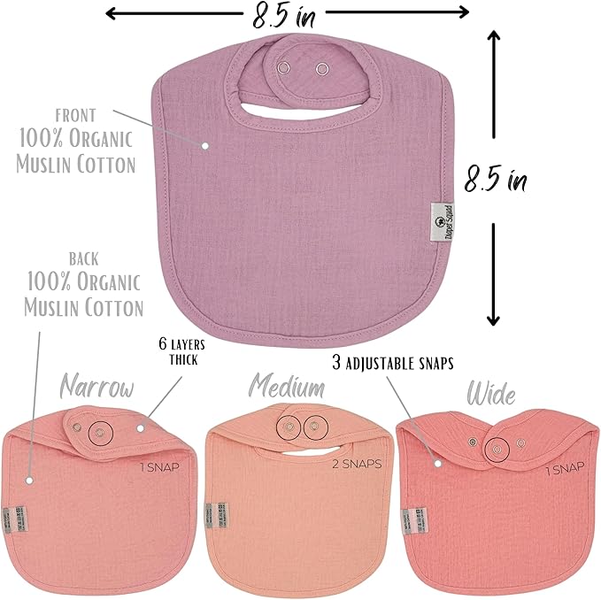 DiaperSquad's Baby Bibs for Drooling and Teething, Bibs for Boys, Baby Girl - Solid Cotton Baby Drool Bibs