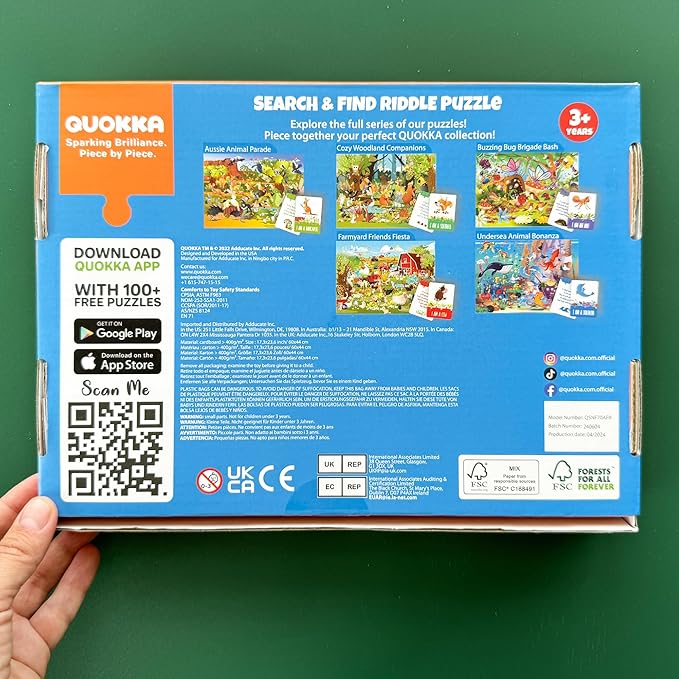 QUOKKA Search and Find Puzzles for Kids Ages 4-6 - Riddle Kids Puzzles 6-8 Years Old - 70 Unique Pcs - 20 Illustrated Guessing Cards - Engaging Children Themes - Africa Puzzle Gift for Toddlers 3-5
