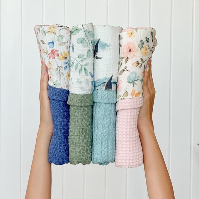 Personalized Baby Blanket with Name – Handmade 100% Organic Cotton Newborn Gift | Custom Knit Blanket for Boys, Girls, Kids & Baby Showers (Stone Beige/Critter Crew)