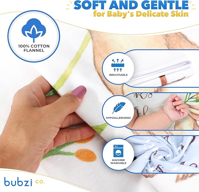 Bubzi Co Baby Monthly Milestone Blanket, Soft Woodland Photo Blanket for Baby Boy & Baby Girl, Nursery Bed Blanket, Newborn Essentials, Baby Registry Must Haves