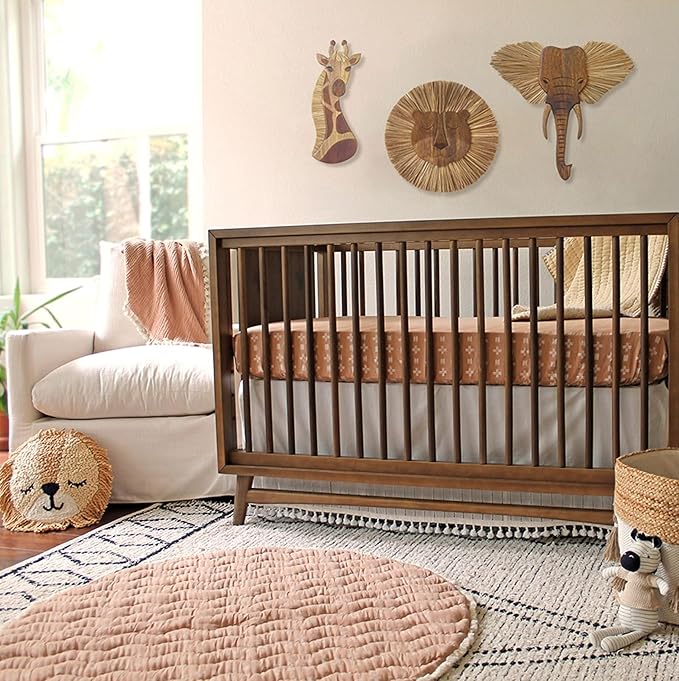 Crane Baby Handmade Wooden Safari Wall Decor, Wood Animal Wall Art for Nursery and Gender Neutral Safari Room Decor, Giraffe, 21" x 8"