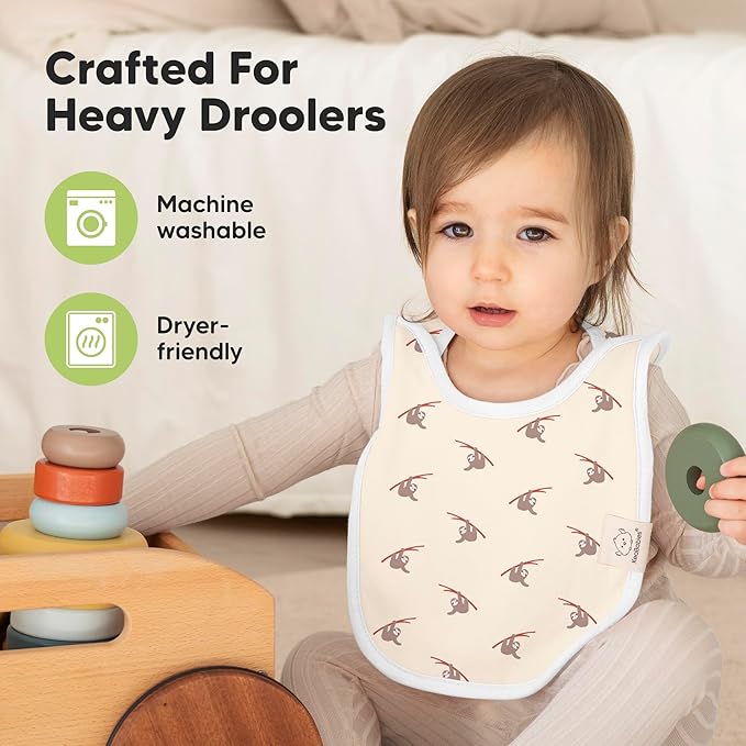 8-Pack Baby Bibs for Boys, Girls - Pullover Bibs for Drooling Teething Baby Girl & Boy Toddler, Newborn, Soft & Absorbent, Cute Colors, Large Torso Coverage Keep Infant Clean & Dry (Wildscape)