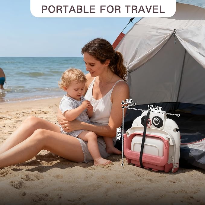 Collapsible Baby Bathtub for Newborn, Baby Bath Tub with Thermometer & Soft Floating Cushion & Drain Hole for Infant to Toddler, Portable Travel Bathtub with No-Slip Feet for 0-36 Months-Pink